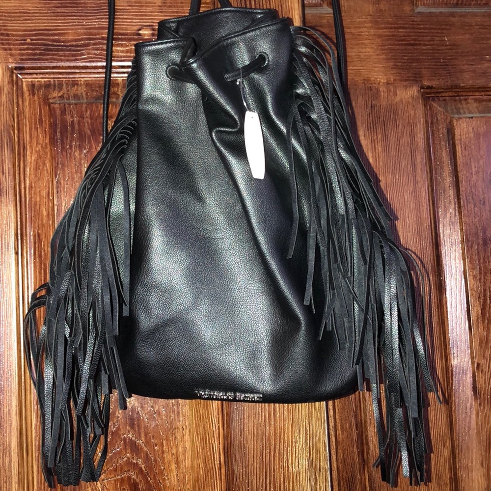 NWT Victoria’s Secret Black leather Backpack
